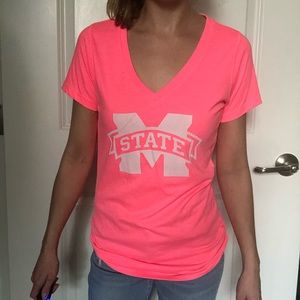 ⭐️ MSU Neon Pink V Neck